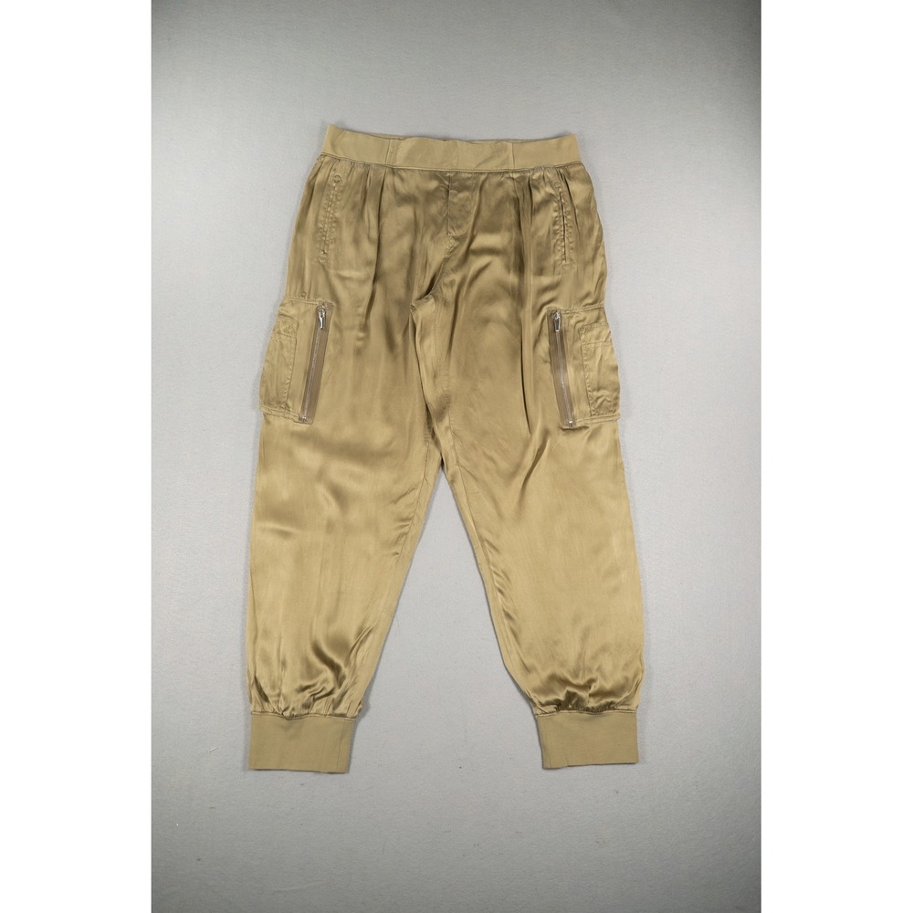ATM Anthony Thomas Melillo Silk Cargo Jogger Pants Olive Green Size M